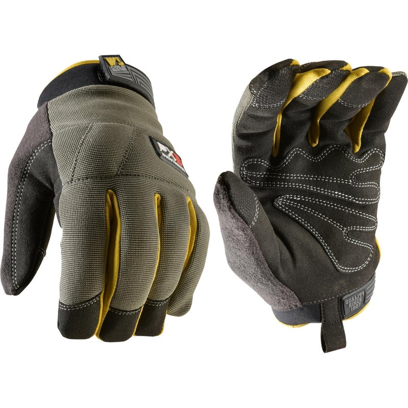 Wells Lamont FX3 Insulated Synthetic Leather Winter Work Gloves for Men â€“ Warm 3M Thinsulate, Fleece-Lined, Touchscreen â€“ Water-Resistant, Reinforced Palm, Adjustable Wrist â€“ Green, X-Large (7794XL) - Image 1